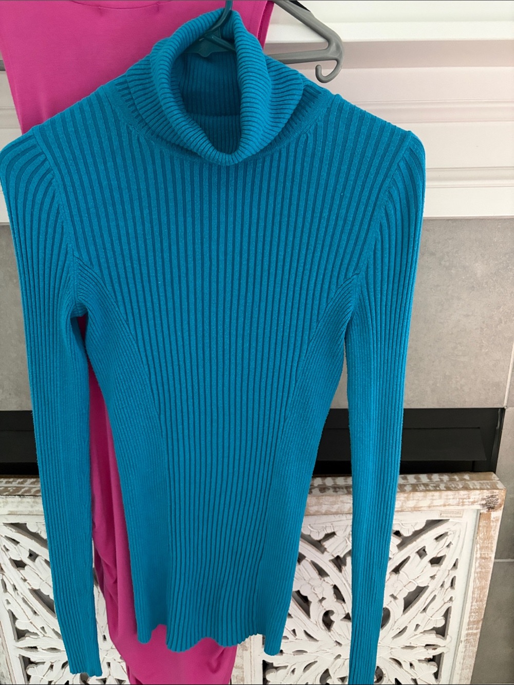 The Limited Ribbed Turtleneck Sweater - Teal